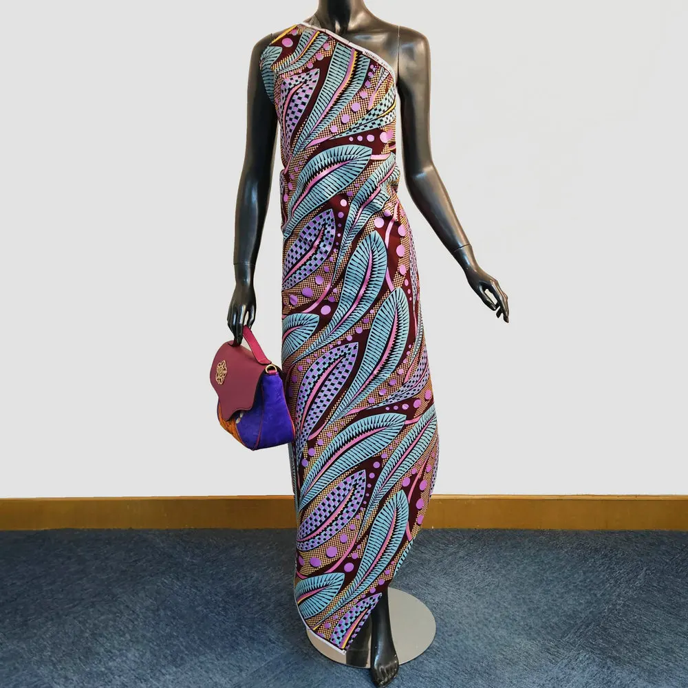 Afrikanischer verzierter Goldwachs, 100% Baumwoll-Wachsblockdruckstoff, zur Herstellung von Kleidung, Taschen und DIY-Dekorationen, 6 Yards. – Detail 10