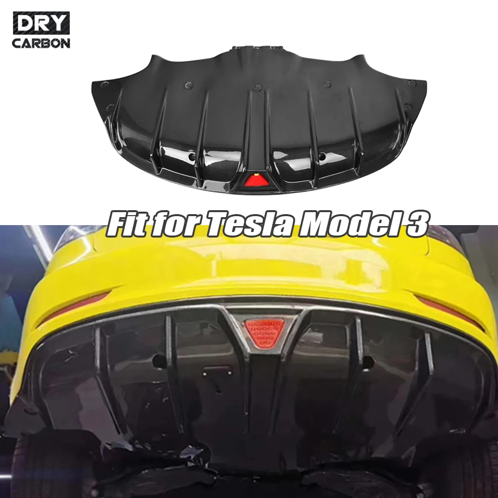 

Carbon Fiber Rear Bumper Lip Extension With LED FRP Rear Diffuser Body Kits for Tesla Model 3 2019 + Car Styling Accessories