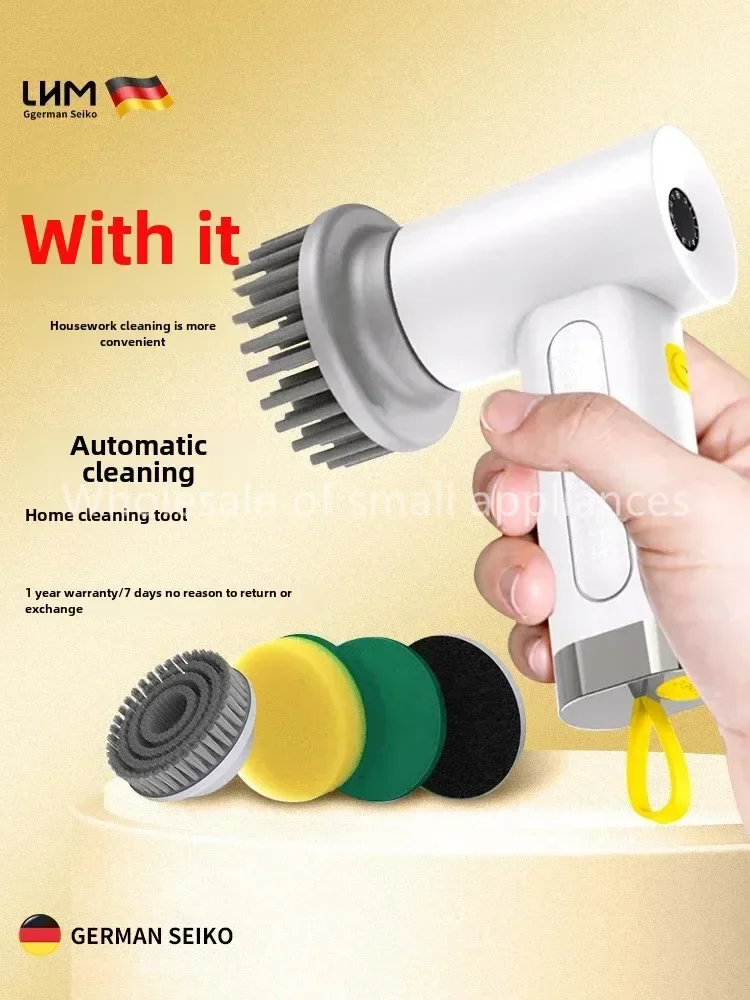 

Multi functional electric cleaning brush handheld waterproof and silent cleaning brush household kitchen bowl pot cleaning tool