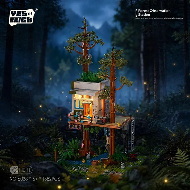 2026 New Forest Observation Station Mini Building Blocks – Nature Street View Brick Set Relaxing DIY Puzzle Desktop Decor & Gift