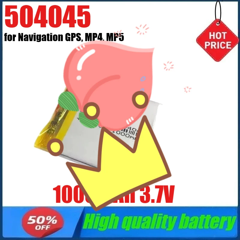

504045 1000mAh 3.7V Lithium Battery for Navigation GPS, MP4, MP5 Digital Devices