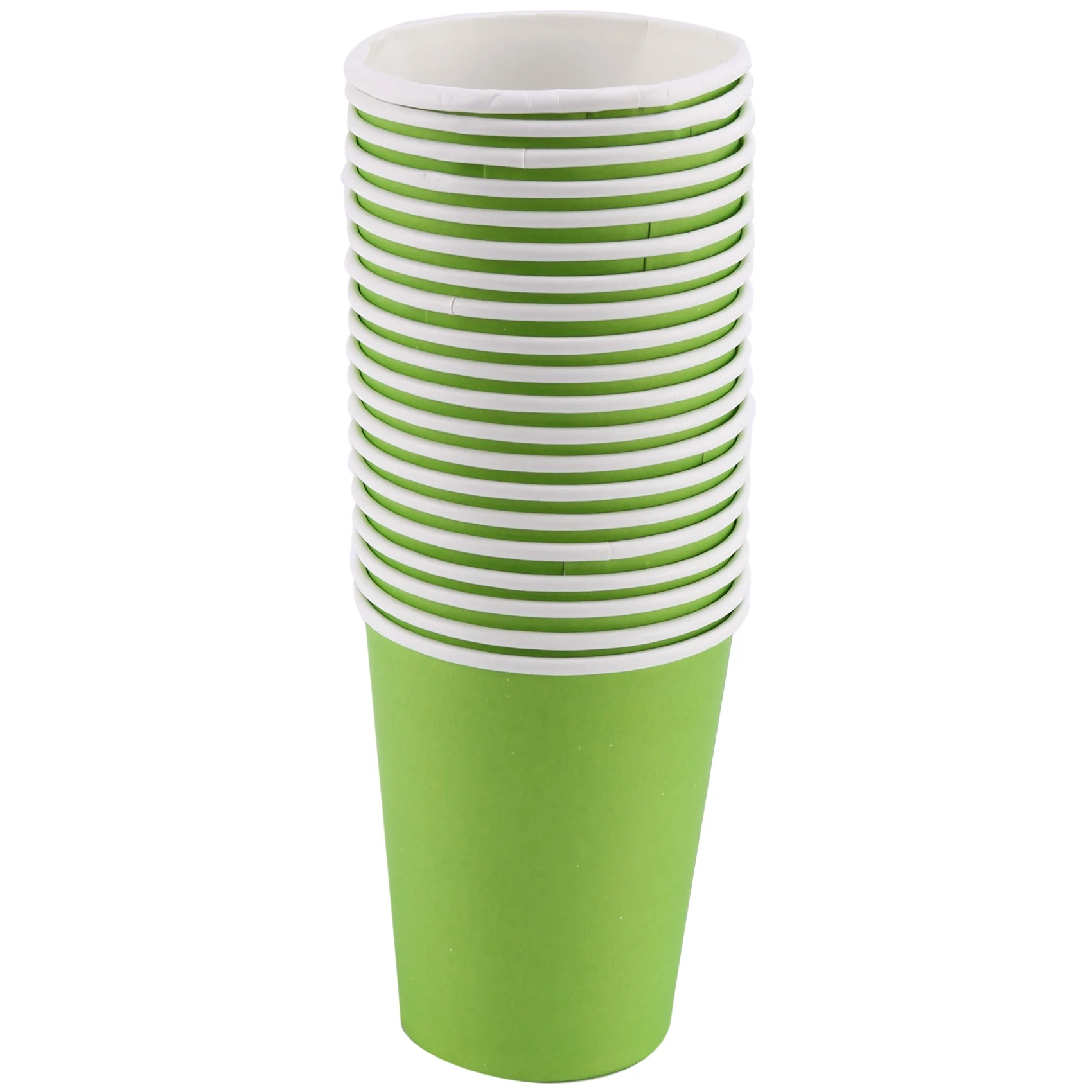 20 Paper Cups (9oz) - Plain Solid Colours Birthday Party Tableware Catering(green)