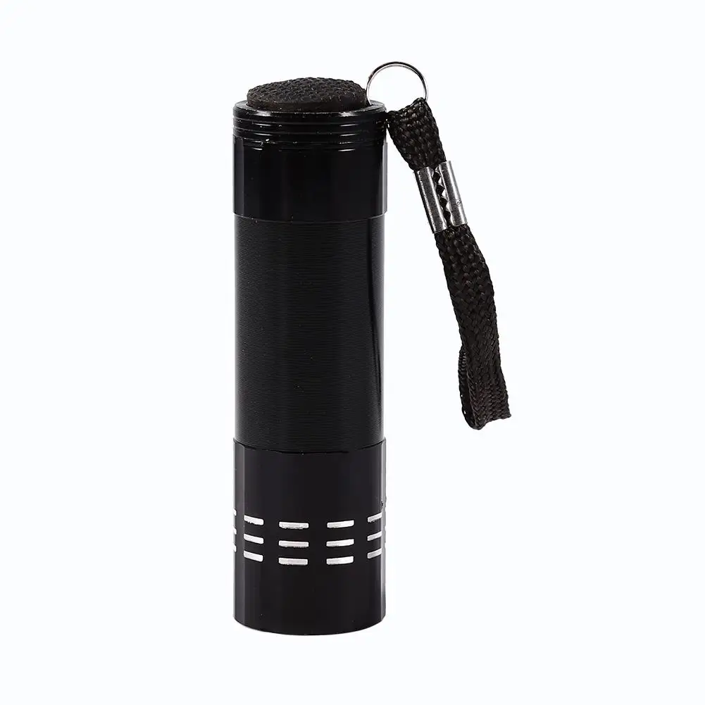 

Mini Portable Aluminum Alloy UV Flashlight 9 LED Torch for Hiking Camping Emergency Outdoor Tool