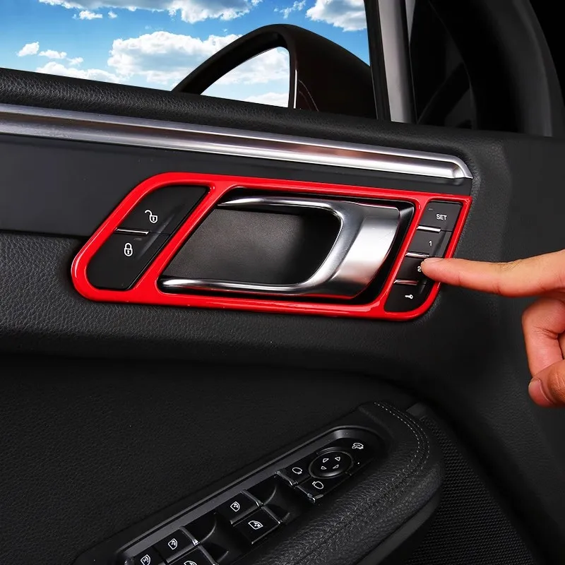 

Car Door Handle Frame Cover For Porsche Macan 2014-2022 2023 Sticker Interior Trim RHD LHD Styling Auto Accessories
