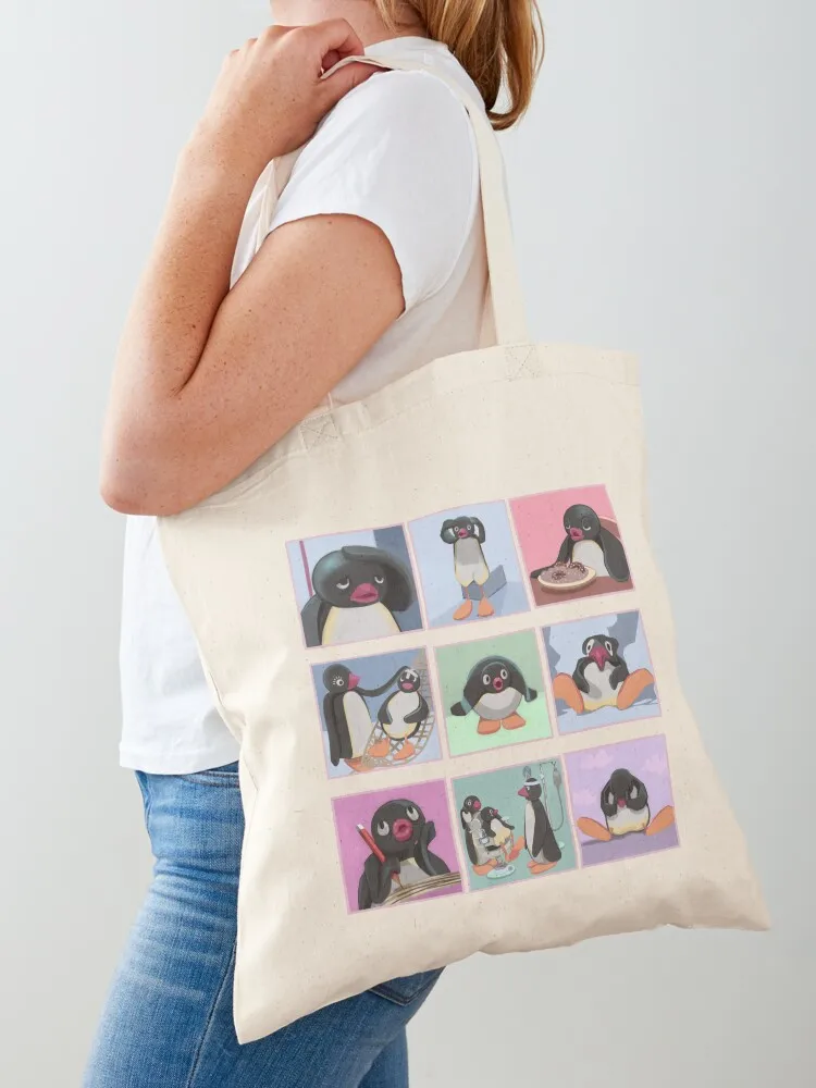 

Pingu Sad Chronic illness sticker set Tote Bag Gift bags custom bags Shopper eco bag folding