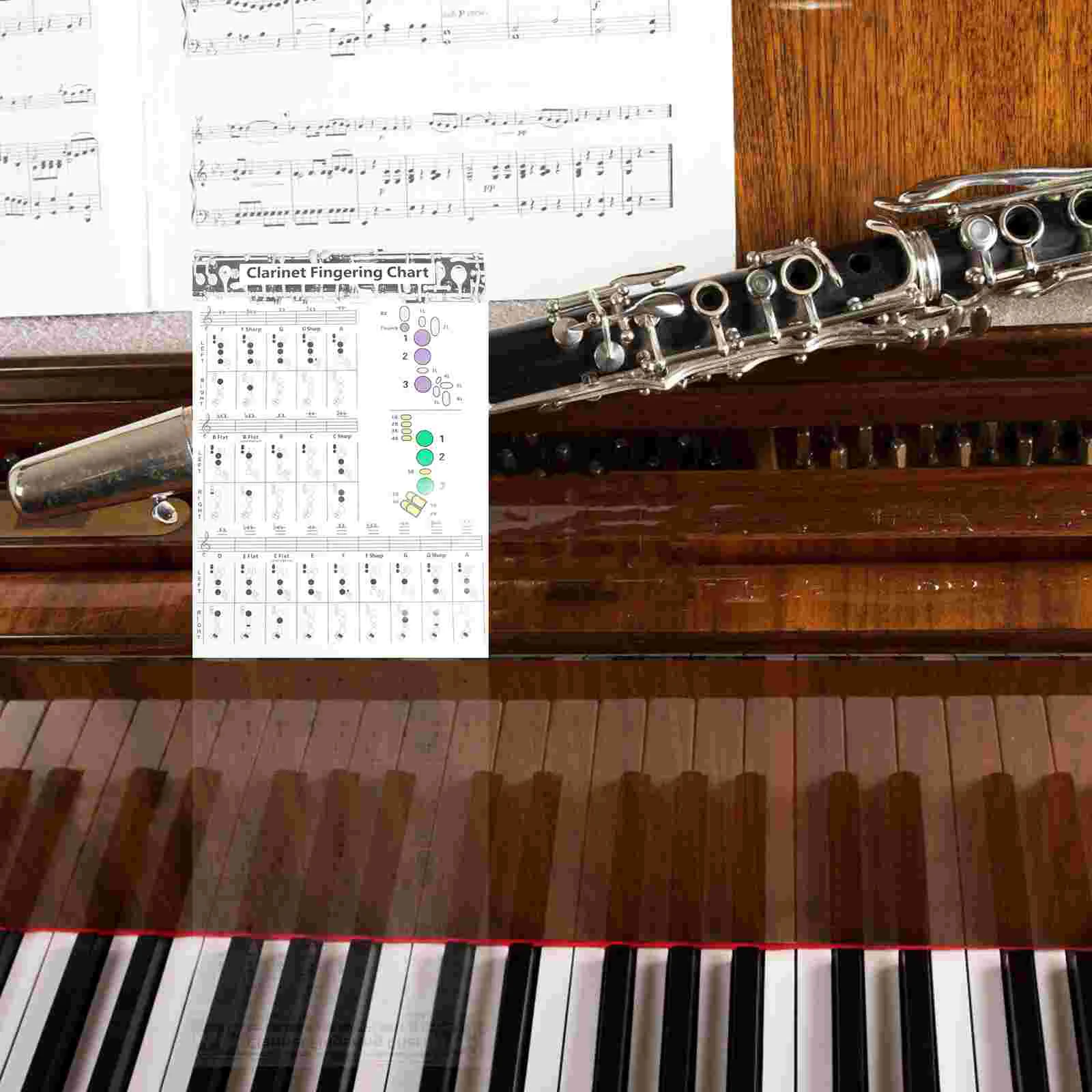 Instruments Clarinet Chord Score Training Guide Chart for Novice Practice Reference Poster