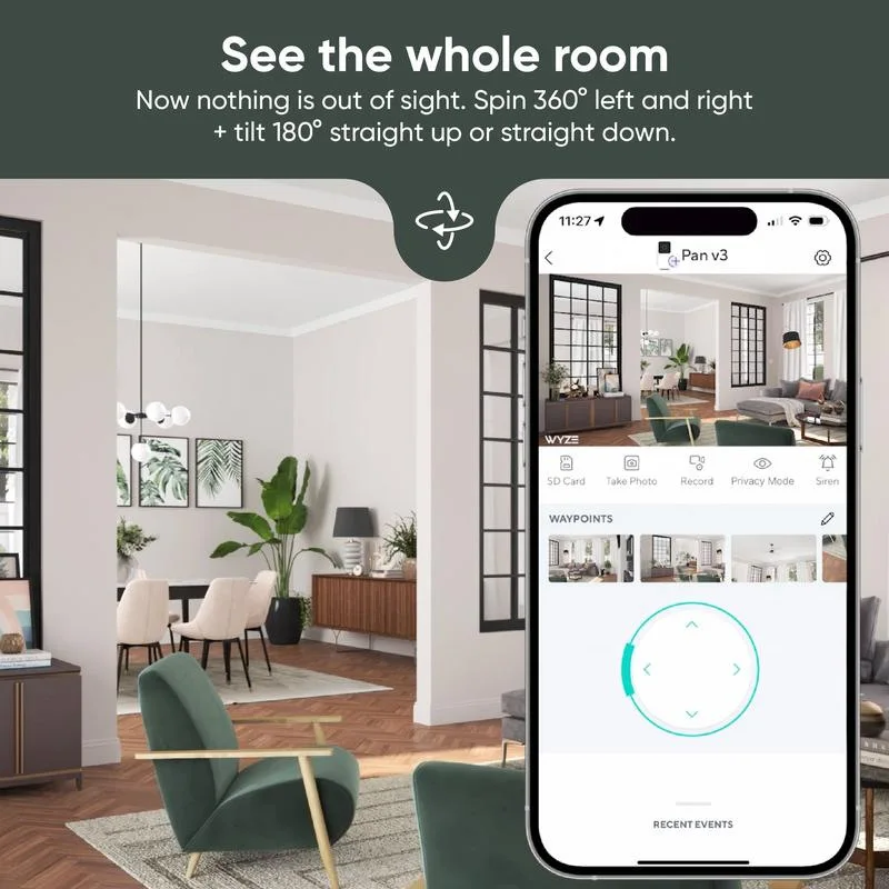 YiIOT 2.4G/5G WiFi الذكية CCTV كاميرا مراقبة الطفل 1080P تتبع السيارات PTZ فيديو اتجاهين الصوت لأمن المنزل