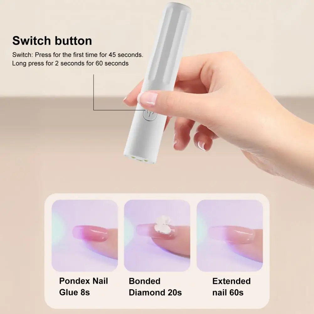 

Manicure Curing Light Rechargeable Nail Lamp Portable Usb Rechargeable Mini Nail Lamp for Gel Polish Drying Curing Uv for Home