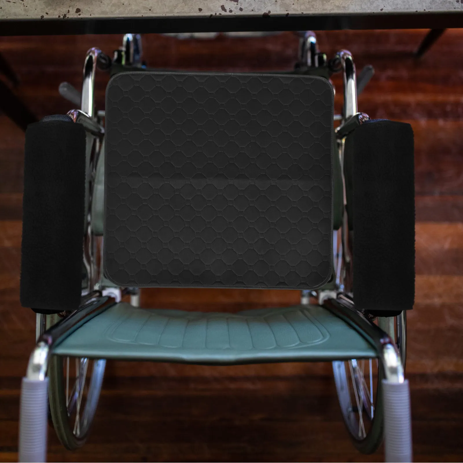 1Pair Wheelchair Armrest Soft Lambswool Padding Black Cushions for Office Transport Chair Arm Rest Support Cover Accessories