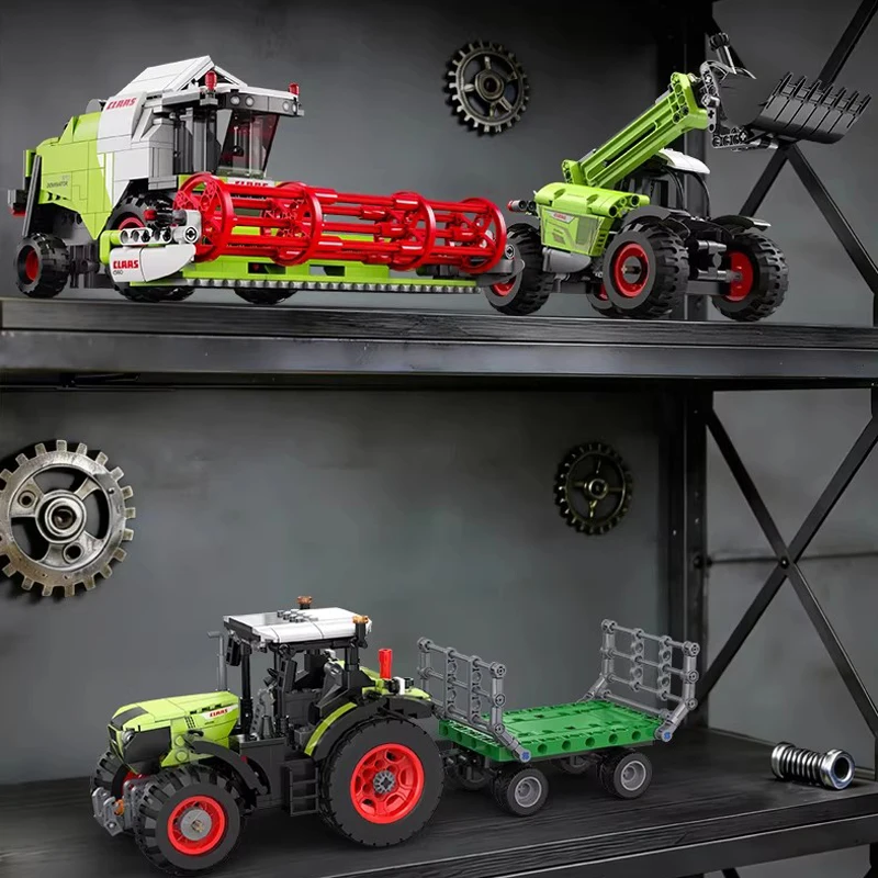 

New Cada MOC Engineering Vehicle Building Block Harvester Excavator Bulldozer Construction Set Toys Boys Adults
