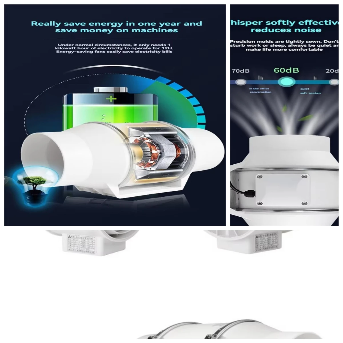 8 10 12 inch exhaust fan kitchen duct fan bathroom range hood ventilation bathroom wall air purification window industrial fan