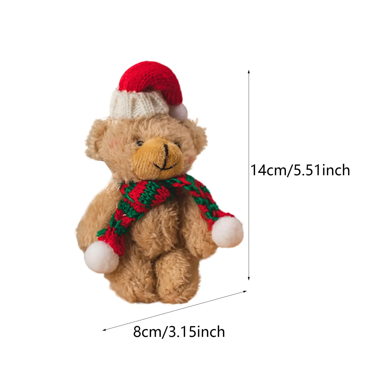 Christmas Cute Plush Bear Doll Xmas Decoration Party Supplies, Lovely, Gift Xmas Stuffed Animal Toy for Home Office Holiday