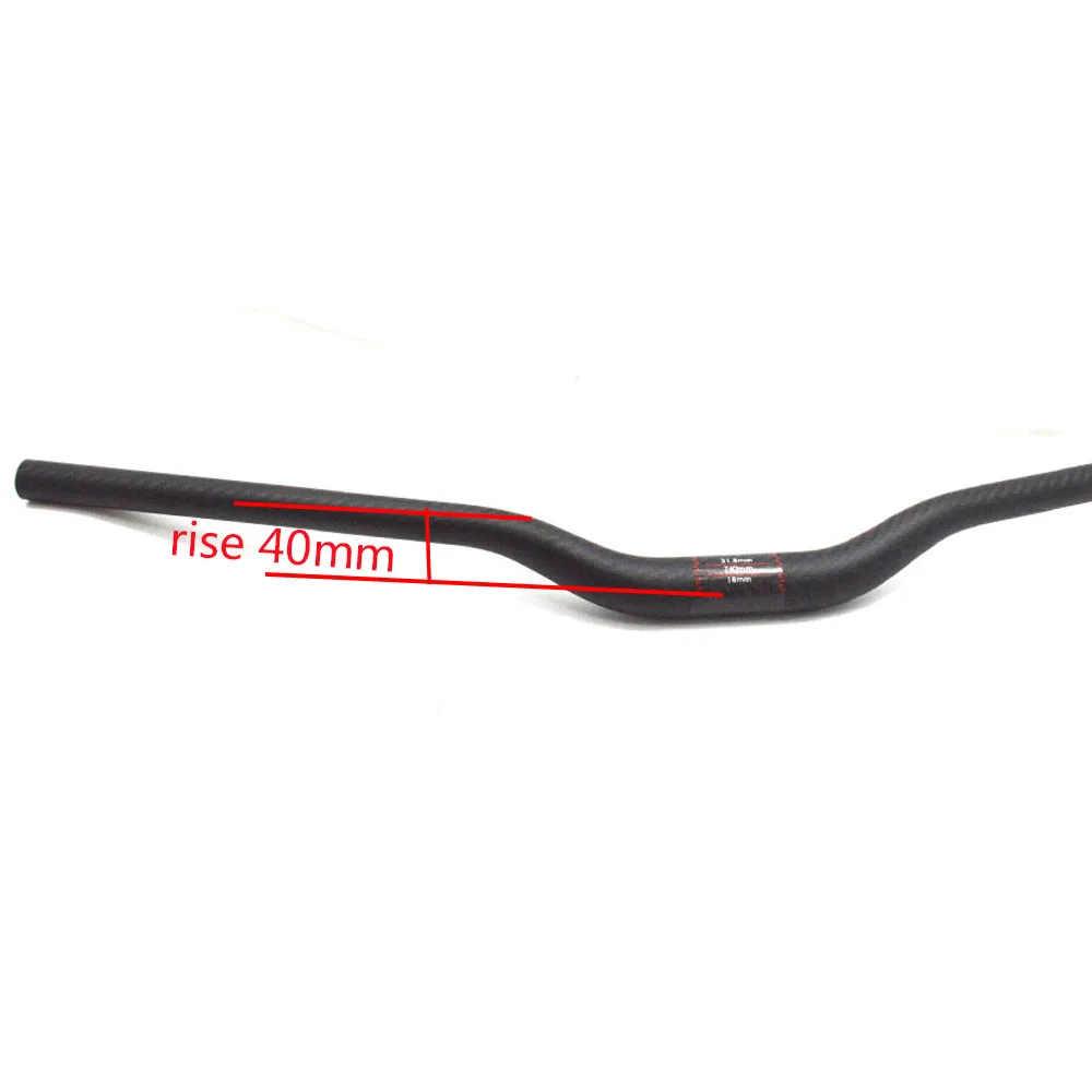 Full 3K Carbon Fiber Mountain Bicycle Rise Handlebar Backsweep 20 Degree Diameter 31.8mm Length 760mm  Glossy or Matte