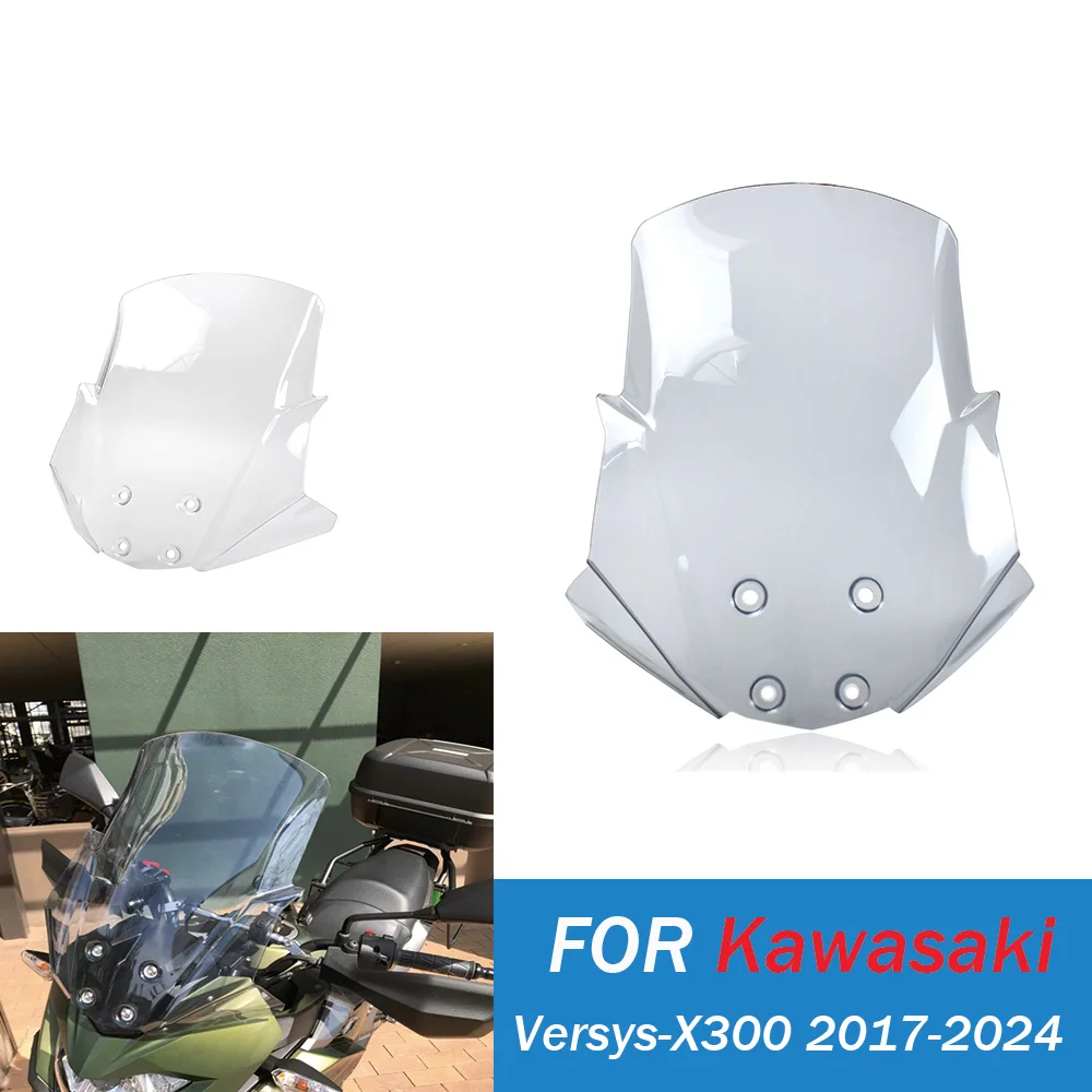 

﻿ Для Kawasaki VersysX 300 2017-2024 передний ветрозащитный экран, воздушные дефлекторы, ветровое стекло, аксессуары для лобового стекла мотоцикла ﻿ ﻿