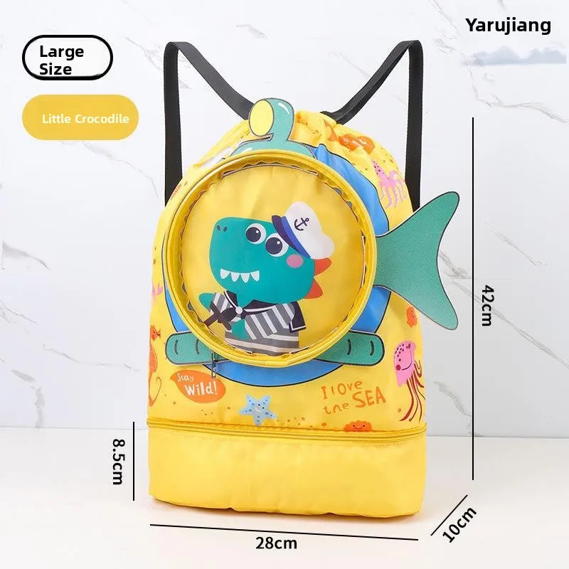

Children's Swimming Bag New Style Double-Shoulder Drawstring Beach Storage Bag Toothbrush Separation Wet And Dry Storage Bag