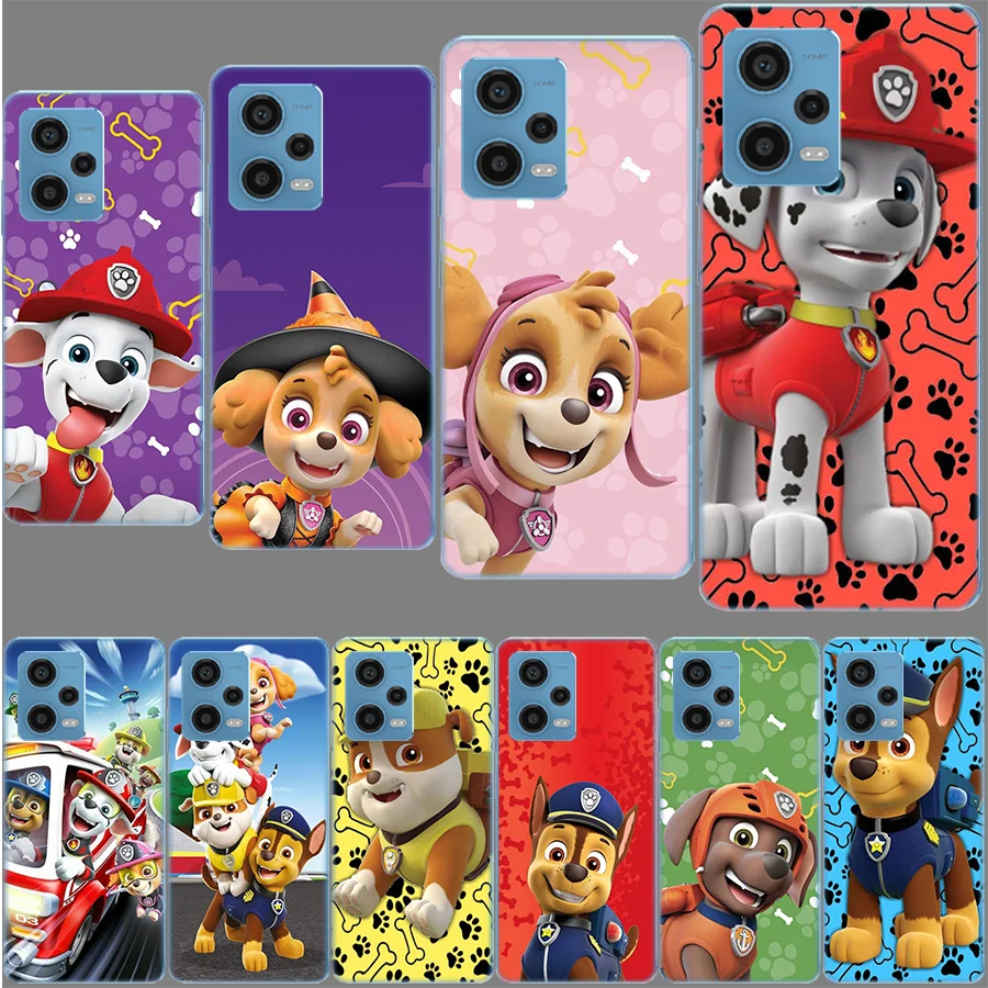 Paw Cartoon Dog Animal P-Patrol Case for Redmi Note 12 Pro 11 Pro Plus 12S 11S 11T 11E 10 5G 10S 9S 9T 9 8T 8 7 Phone TPU Clear