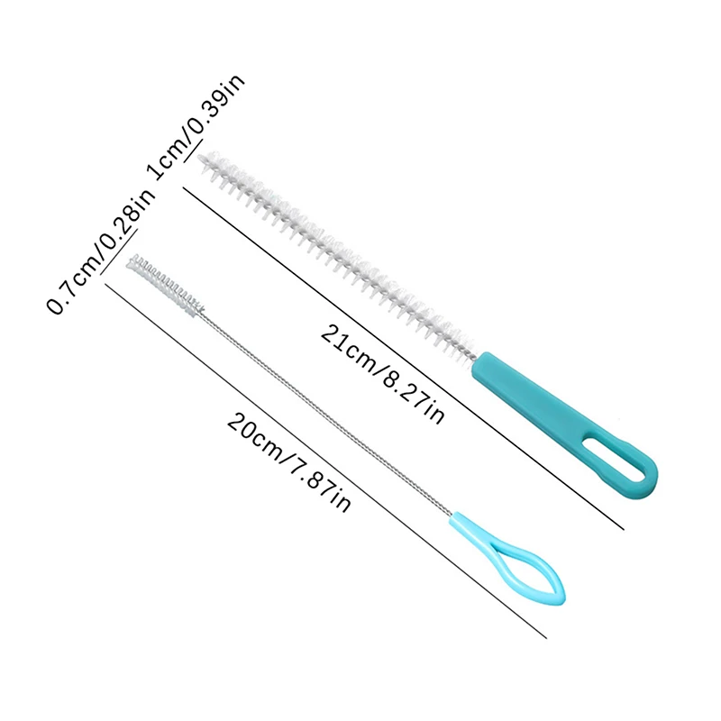2pcs Multifunctional Cleaning Brush Straw Bottle Brushes Cleaner Steel Wire Wash Drinking Straws Feeding Bottle Brush