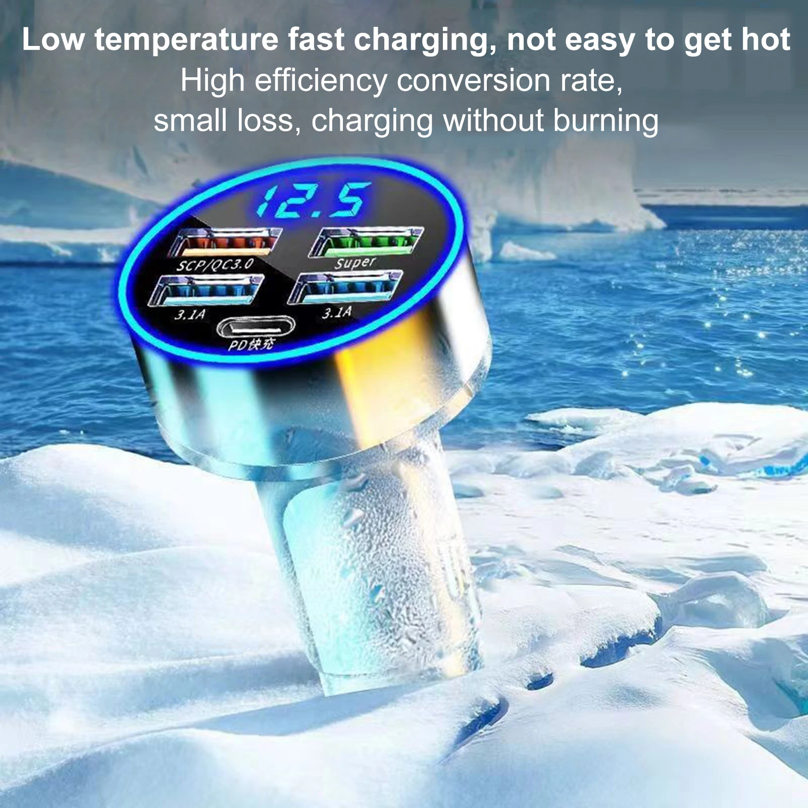 250W Car Fast Charging Adapter 5 Ports Type C PD Mini Car Charger Lighter for Huawei OPPO Oneplus iPhone 14 Pro Max 13 12 11