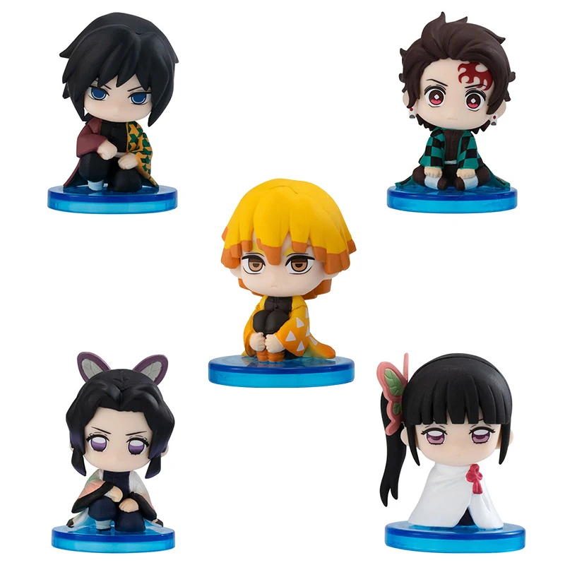 Bandai demon slayer infinito castelo série agatsuma zenitsu giyuu figuras de ação modelo ornamento gashapon bola oficial genuíno