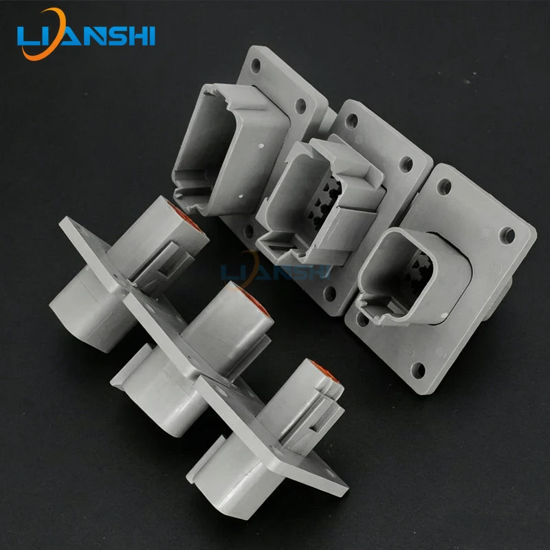 2-12 Pin DT04-6P-L012 Flange Mount Waterproof Connector Kit For Truck Construction Agriculture Harness DT04-4P-L012