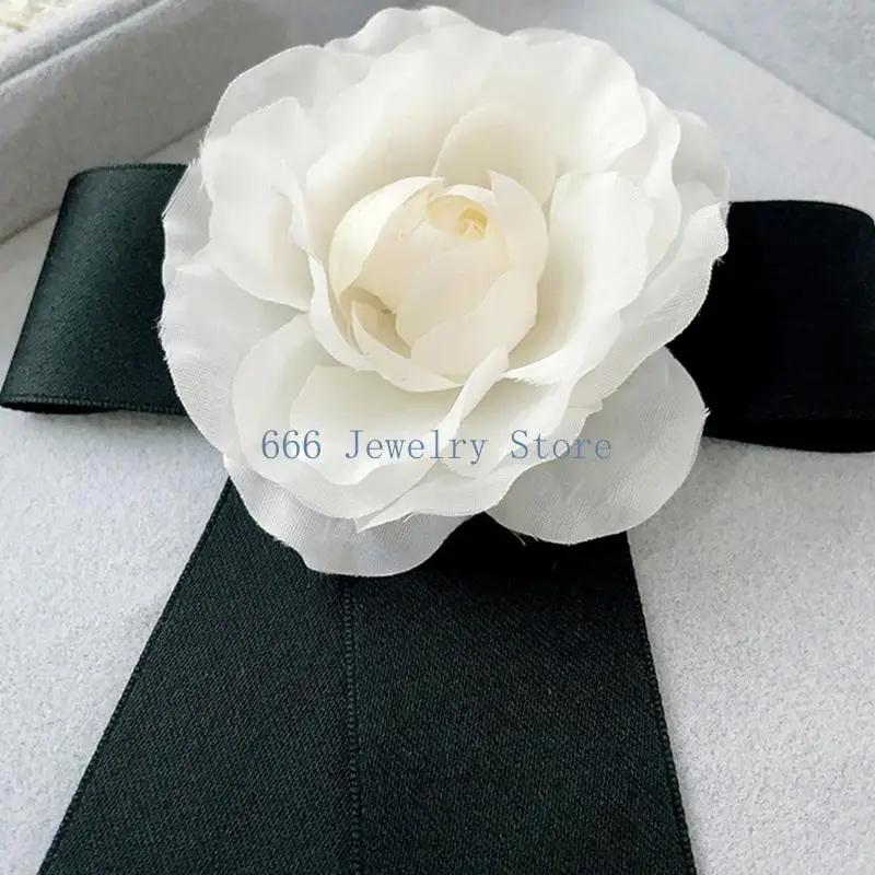 F2TD Fashionable Camellias Brooch Soft Textile Material Versatile Use On Clothes Hats And Handbags Versatile Clothing Pin
