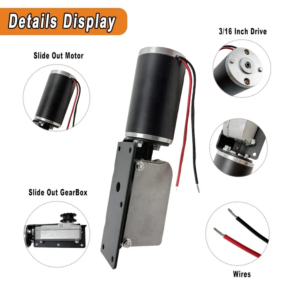 225008 RV-Slide-Out-Motor und Getriebegehäuse, kompatibel mit BAL Accu-Slide-Cable-Slide-Out-System, ersetzt R25076-1 Getriebe R25076 R