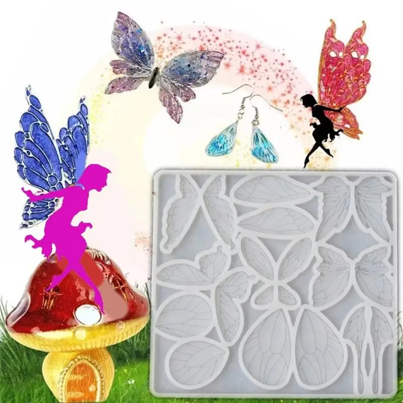 

31BB Butterfly Wing Shape Silicone Mold Jewelry Crafts Mold Creative Butterfly Wing Resin Mold for Enthusiasts