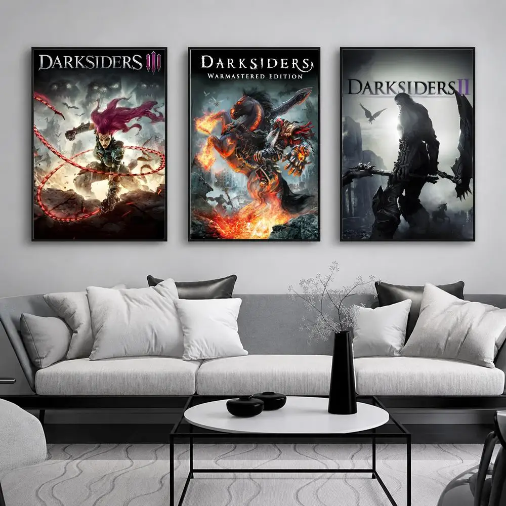 Action RPG Game D-Darksiders Poster Wall Art Print Sticker for Bedroom Living Room Dorm Office Modern Home Decor