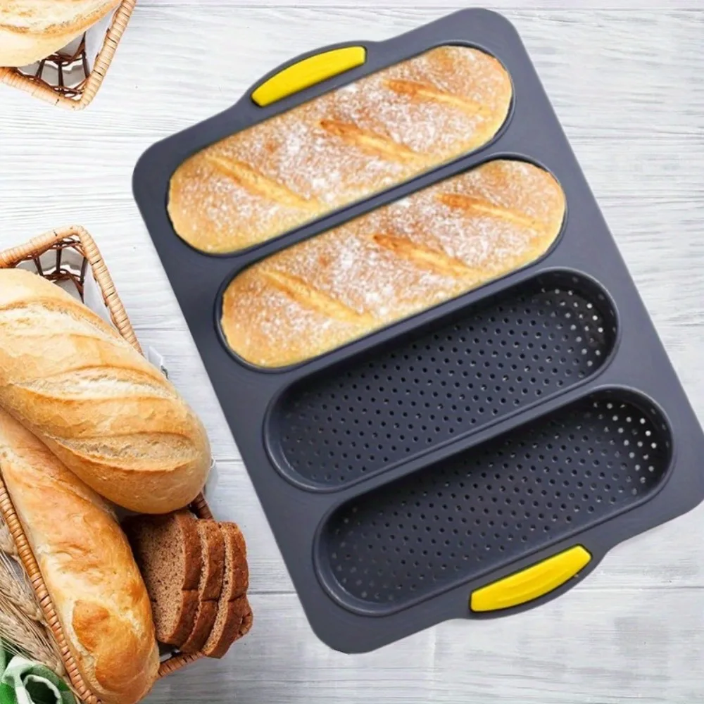4 Wave Baguette Baking Tray Wave Bread Mold Toast Hot Dog Pan Air Fryer Liner Oven Sheet Cutter Kitchen Accessories Tool Decor