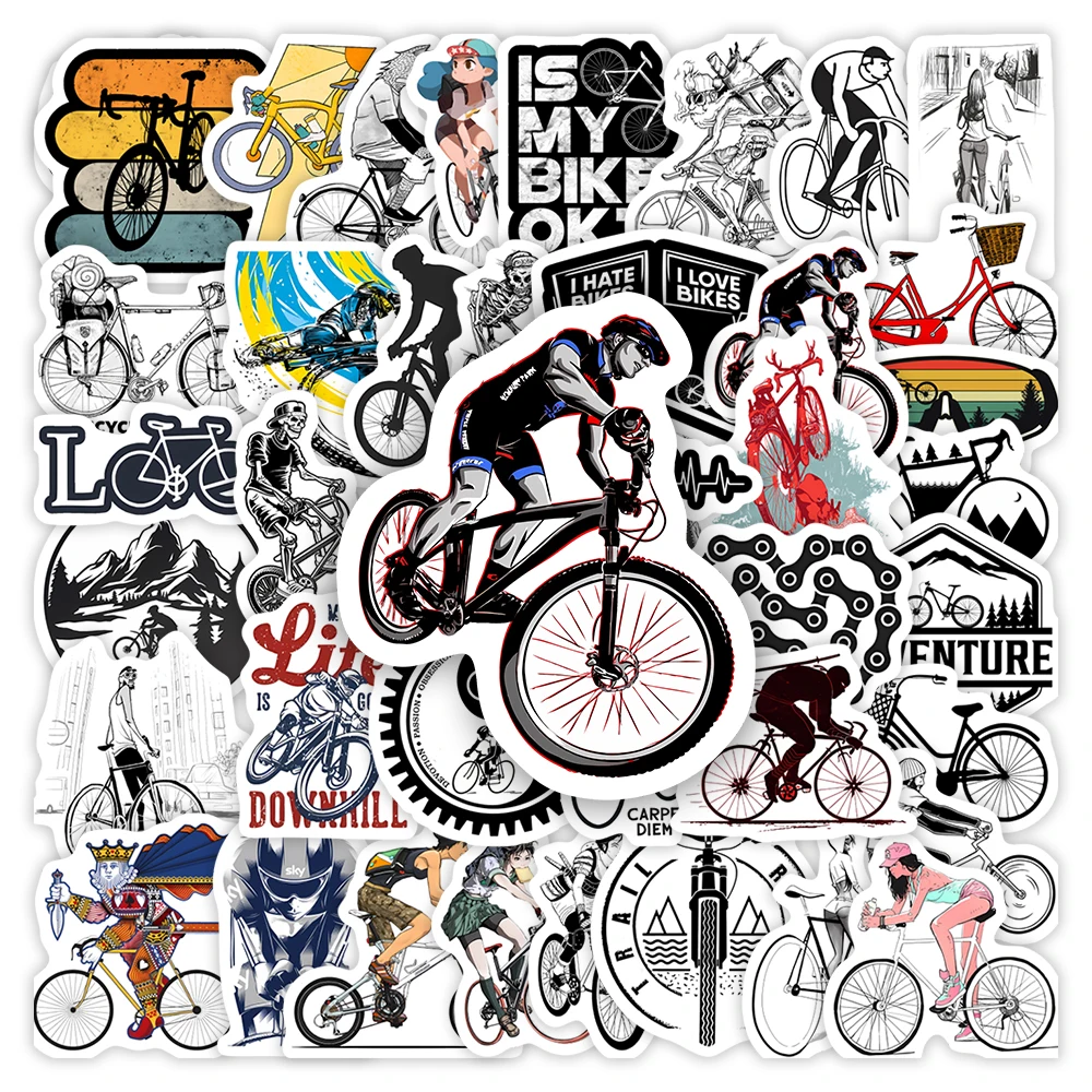 Cool Mountain Bike Stickers MTB DIY Kids Gift Toys Decoration Decal for Laptop Phone Scrapbook Journal Bottle Luggage Waterproof