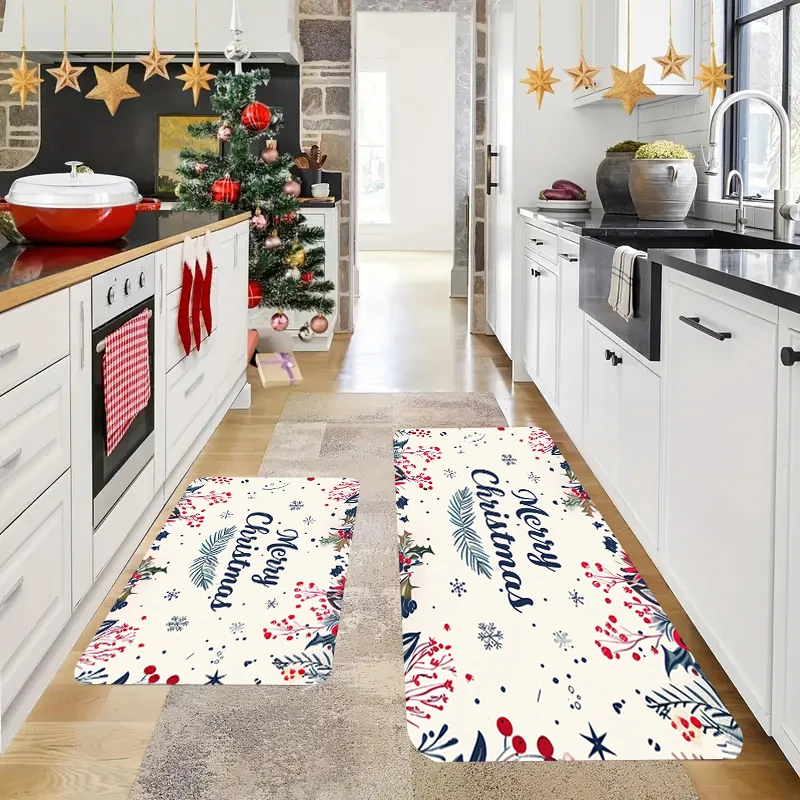 

Kitchen Carpet Christmas Snowflake Welcome Mat Doormat Entrance Door Room Mats Rugs Decoration Holiday Decorations New Year Gift