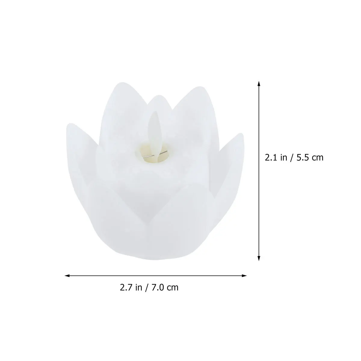 محاكاة لوتس على شكل عديمة اللهب LED مادة بلاستيكية بيضاء واقعية ديكور آمن لمهرجان مطعم الحديقة