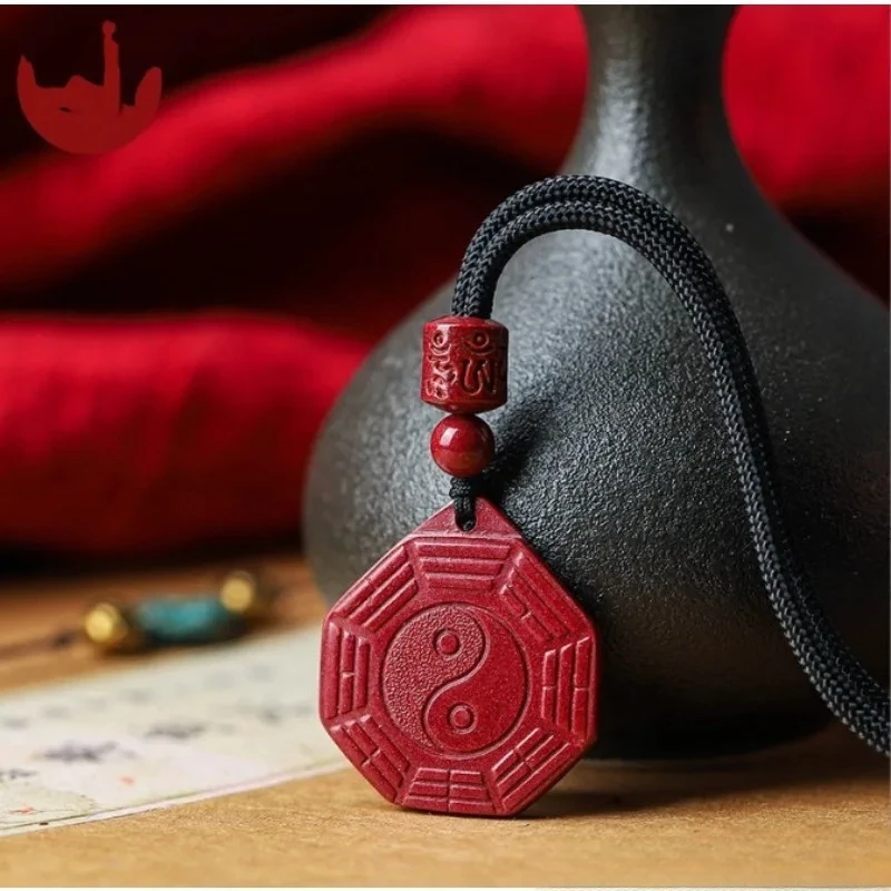 

Natural Raw Cinnabar High-purity Raw Stone Pendant, Bull Man and Woman Pendant, Cinnabar Emperor Purple Gold Buddha Necklace