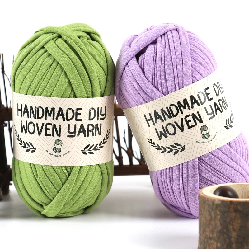 High-Quality Fabric Yarn, Polyester Material, High-Elastic Yarn, Available in Solid Colors and Patterns, Suitable for Knitting Bags, Slippers, and Other Handmade Crafts