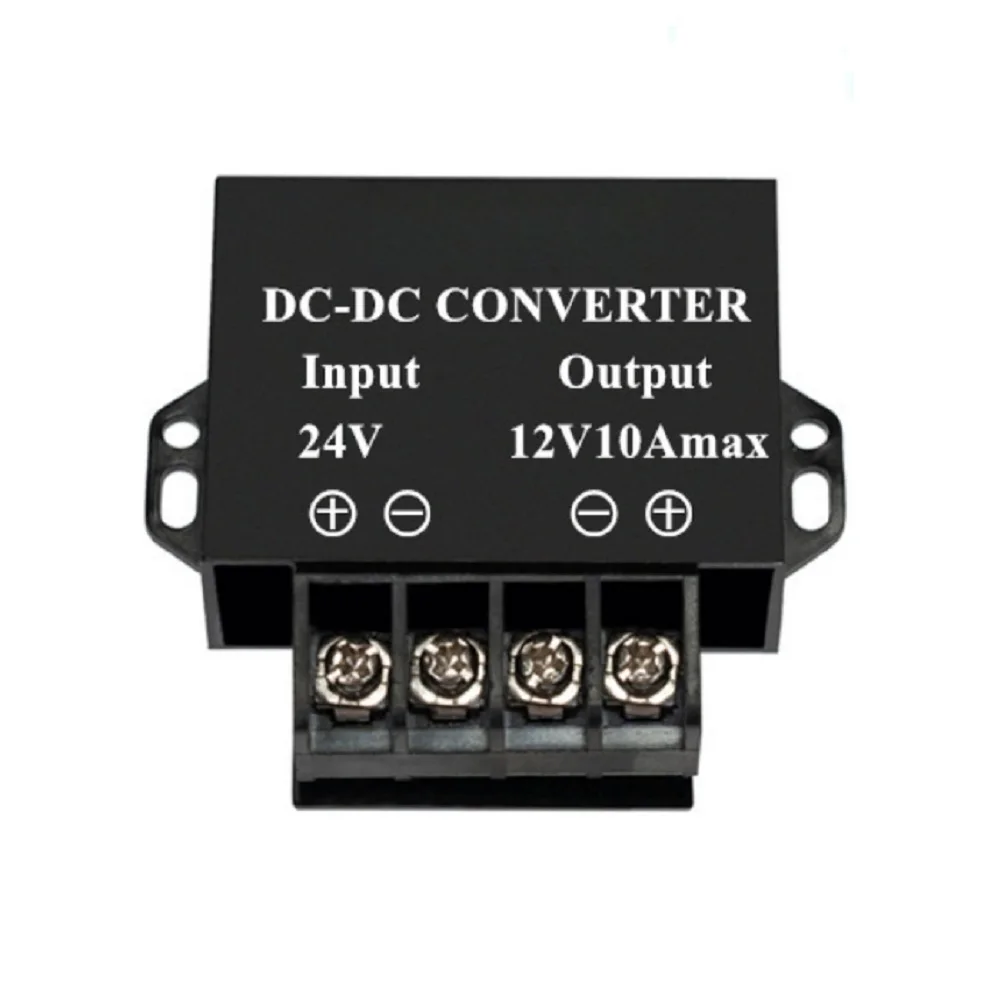 120W 24V Input 12V Output 10A DC-DC Step Down Converter For LED Video Walls Vehicle Power IP65 53x50x20mm Size