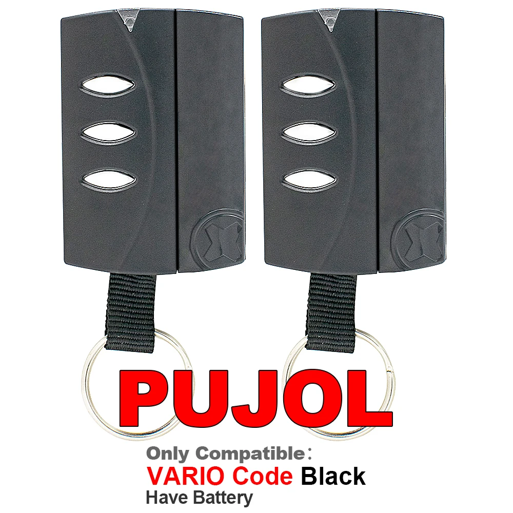 2pcs/pack PUJOL VARIO Black Garage Door Remote Control 433.92mhz Rolling Code Gate Opener