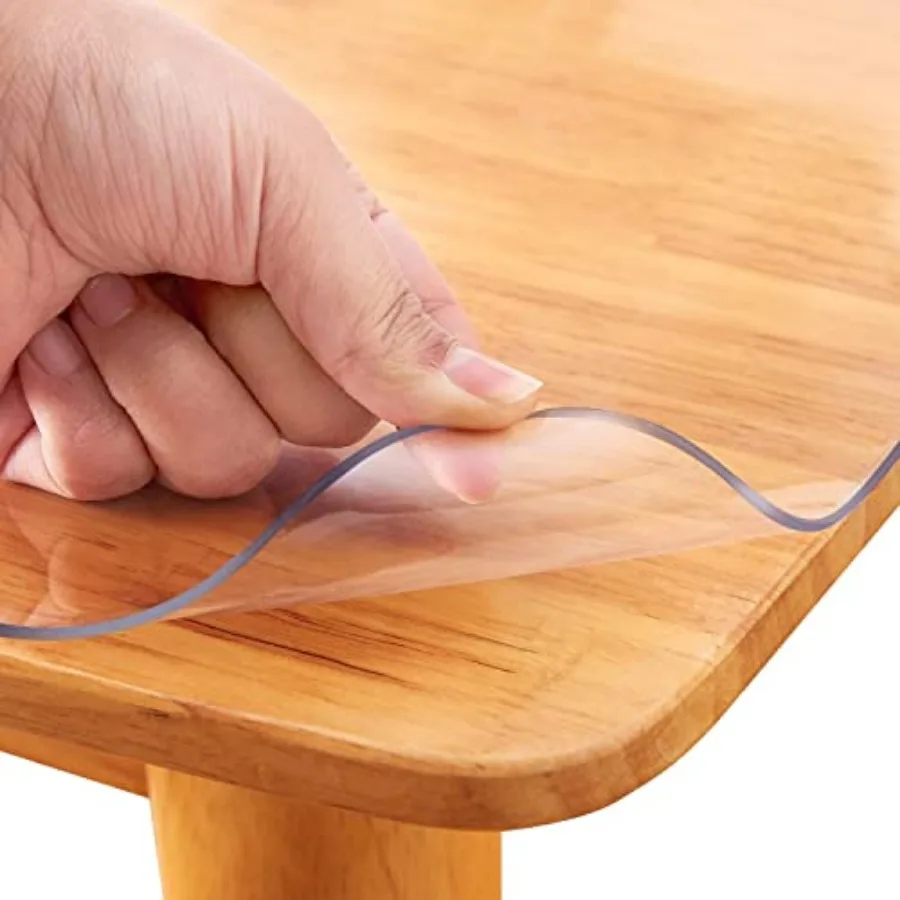 

42x84 Inch Clear Plastic Dining Table Protector Tablecloth Desktop Pad Mat Wooden Furniture Coffee Glass End Side Dinner Table