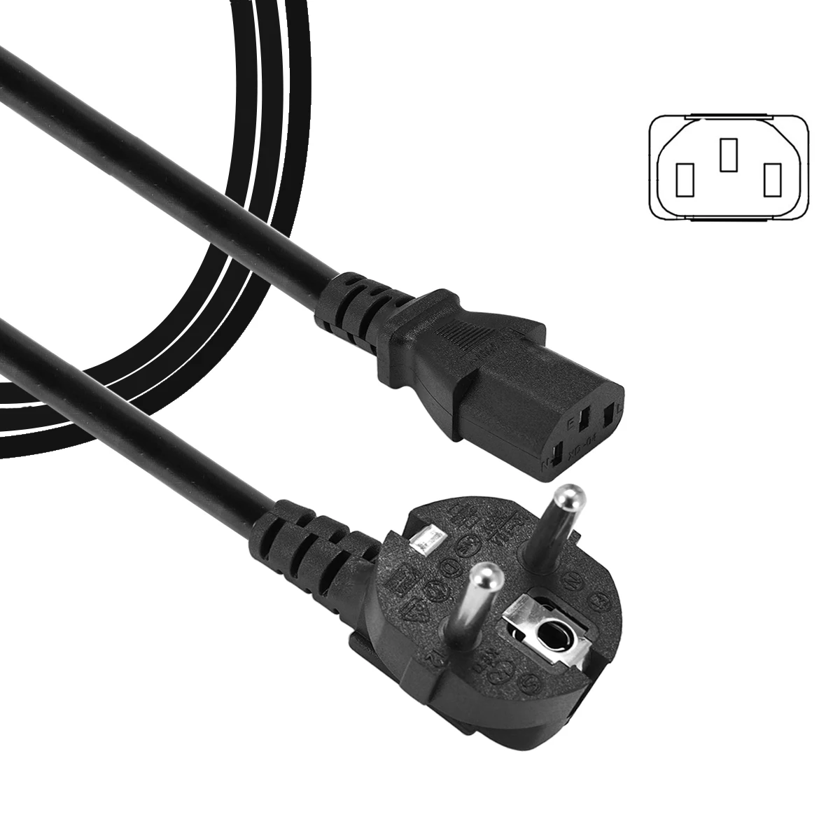 EU Plug Powe Supply Cord 250V 10A 1.5m IEC320 C13 Power Extension Cable For PC Computer Pressure Cooker High Power Equipment