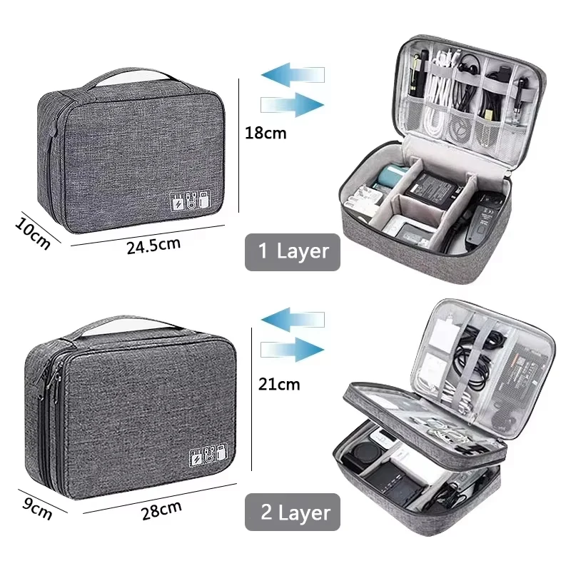 Cable Storage Bag Large Capacity Travel Electronics Organizer Watch Band Storage Earphone Cosmetics Storage Bag