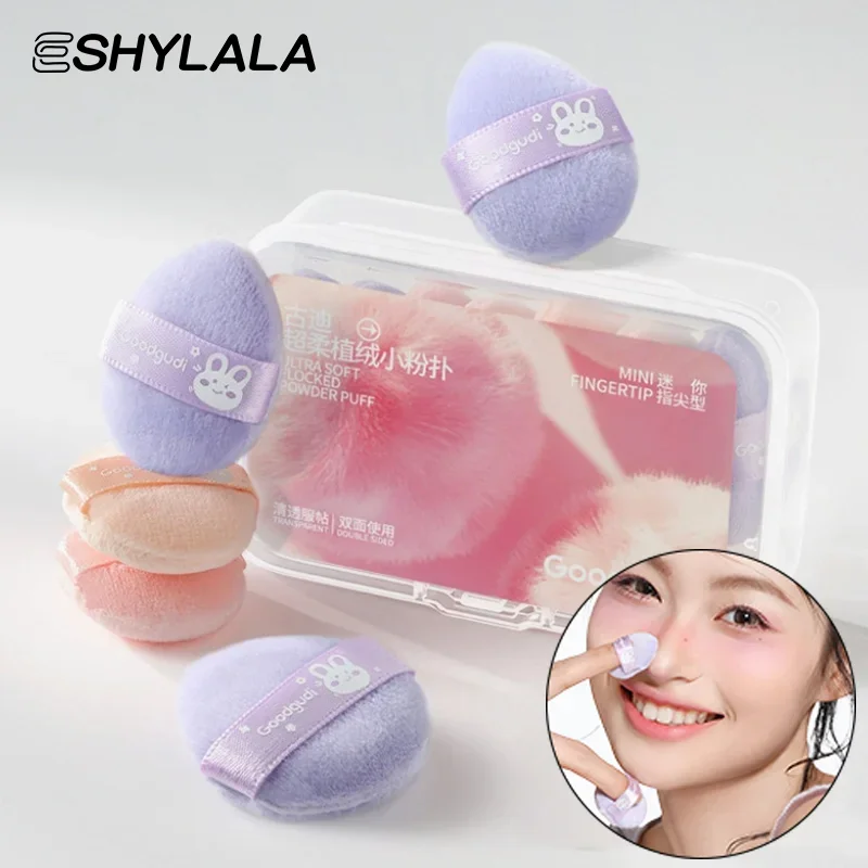 4 pçs/caixa mini pó facial fundação puff portátil macio cosméticos puff para aplicação de maquiagem ferramenta de beleza compõem essencial