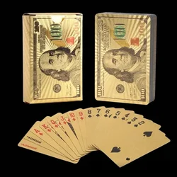 Dollar Gold Foil Poker Cards Waterproof Paper Playing Cards Party Table Gambling Board Games Poker Plastic Poker Collection Toy