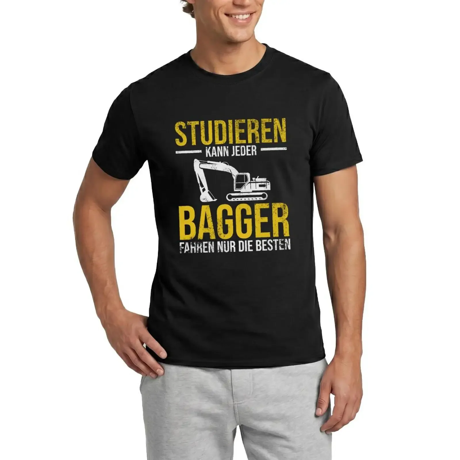 Anyone can study Only the best men drive excavators T shirt vintage Washed Stylish Stretched Comfortable designer clothes