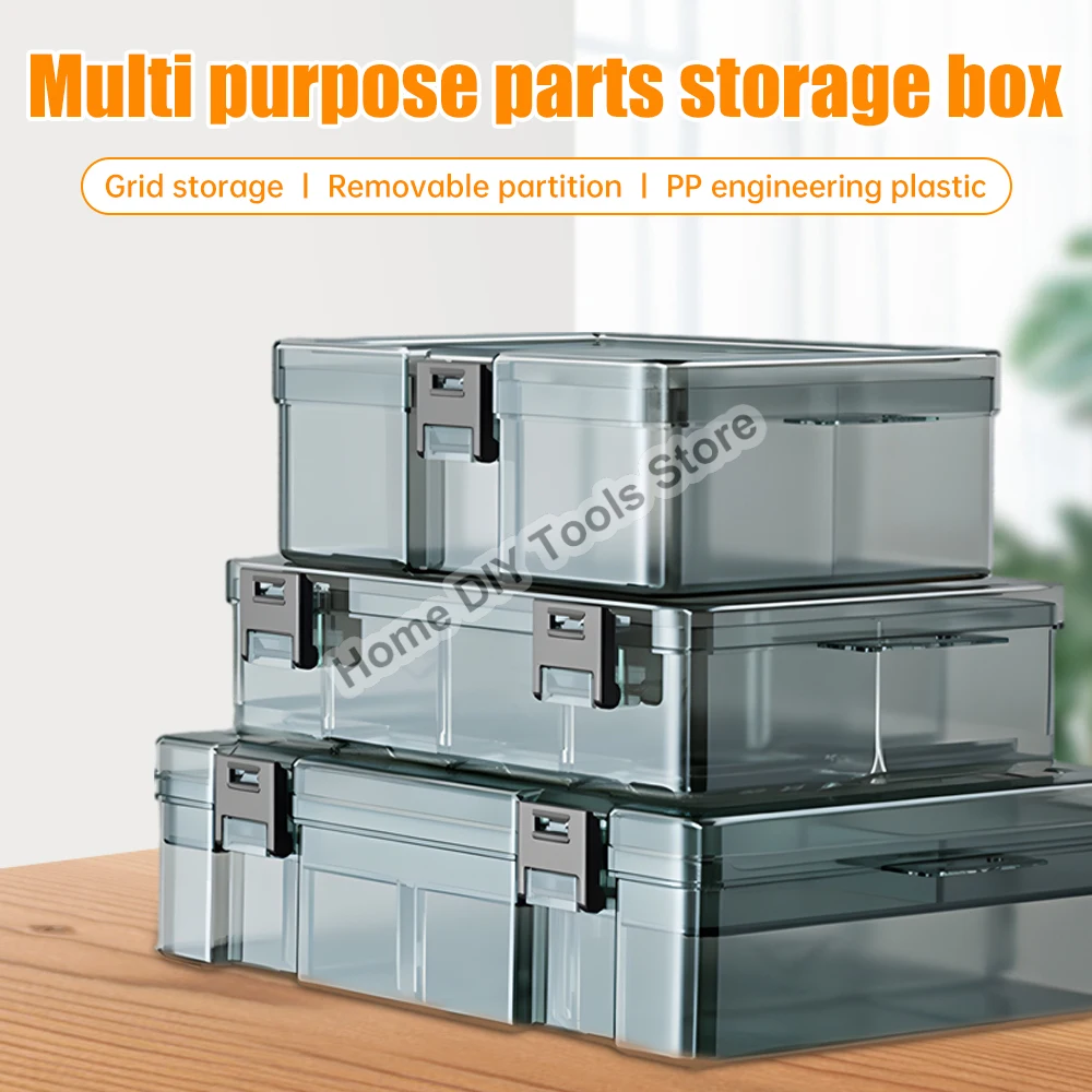 Multifunctional Plastic Tool Box Transparent Thickened High Hardness Pressure Resistant and Classified Storage Tool Box 6/18/21