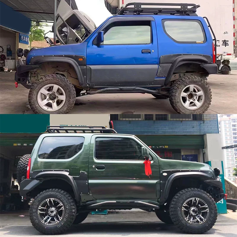 Wheel Eyebrow for Suzuki Jimny JB43 2007-2017 modified side skirt Fender Flares Arch Protector Mudguard Guard body kit view 3