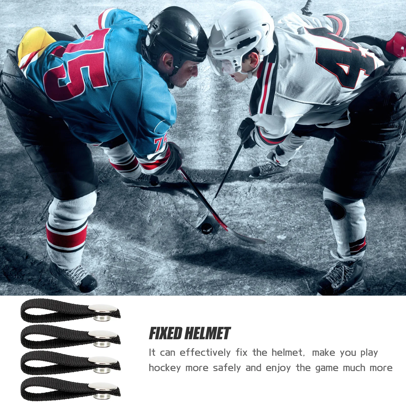 

4Pcs Universal Hockey Chin Strap Polyester Lightweight Portable Sturdy Repair Kit Hockey Chin Strap