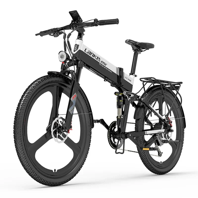 EU warehouse stock  LANKELEISI XT750S  electric mountain bike 500w electric bicycle  48V 12.8ah  26 inch folding electric bike