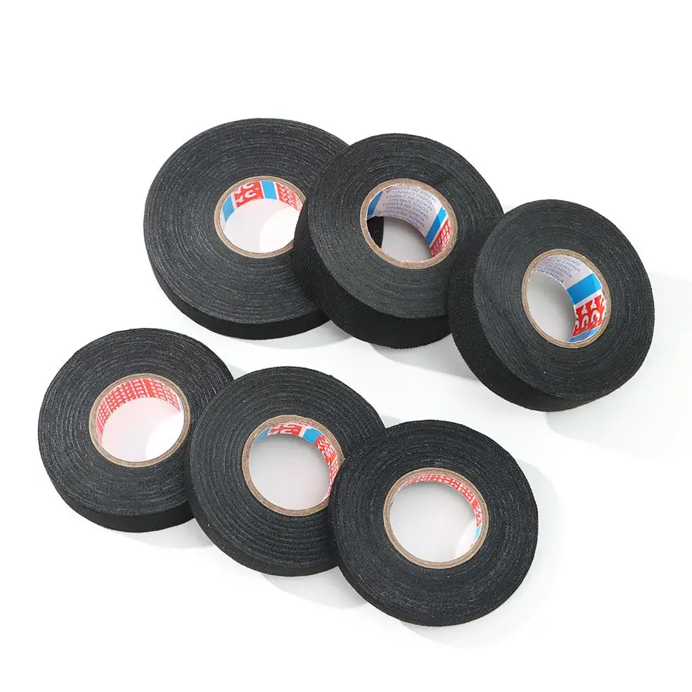 15/25M Electrical Wrapping Tape Cable Fixed Automotive Cloth Fabric Wire Harness Tape Heat-resistant Adhesive