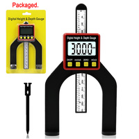 Digital Depth Caliper height gauge Digital Tread Depth Gauge LCD Magnetic Self Standing Aperture 0-80mm