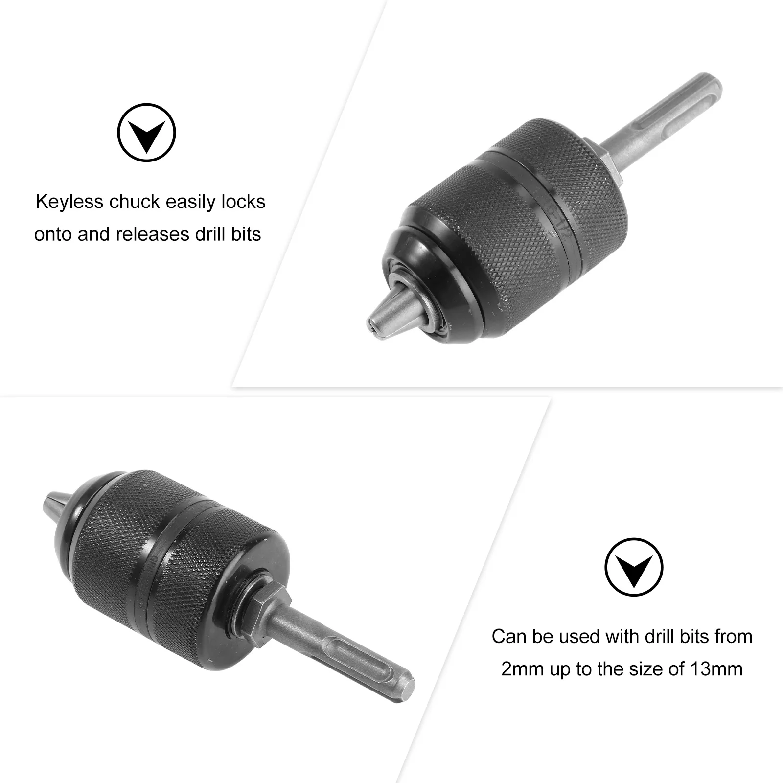 مثقاب طرق كهربائي تشاك بدون مفتاح صغير 3-الفك محول محول المشبك 2-13 مللي متر لقمة ثقب شنيور يعمل بالبطارية تشاك مفتاح
