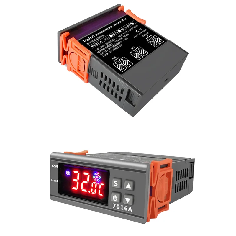 Controlador de Temperatura Digital com Alta Potência, Termostato, Aquecimento, Arrefecimento, Sensor NTC, Controle de Temp, 220V, 30A, 7016A